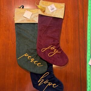 Bundle of 3 Stockings NWT Peace Joy Hope